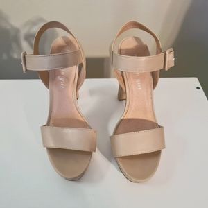 Madden Girl Nude Ankle Strap Sandals